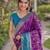 Purple soft silk banarasi jacuard work designer party wear saree with unstitched blouse piece