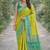 Parrot green soft silk banarasi jacuard work designer party wear saree with unstitched blouse piece