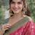 Pink soft silk banarasi jacuard work designer party wear saree with unstitched blouse piece