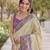 Cream soft silk banarasi jacuard work designer party wear saree with unstitched blouse piece