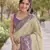 Cream soft silk banarasi jacuard work designer party wear saree with unstitched blouse piece