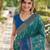 Rama soft silk banarasi jacuard work designer party wear saree with unstitched blouse piece