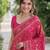 Pink soft silk banarasi jacuard work designer party wear saree with unstitched blouse piece
