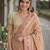 Cream soft silk banarasi jacuard work designer party wear saree with unstitched blouse piece