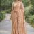 Cream soft silk banarasi jacuard work designer party wear saree with unstitched blouse piece