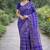 Royal blue soft silk banarasi jacuard work designer party wear saree with unstitched blouse piece