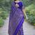 Royal blue soft silk banarasi jacuard work designer party wear saree with unstitched blouse piece