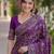 Purple soft silk banarasi jacuard work designer party wear saree with unstitched blouse piece
