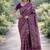 Purple soft silk banarasi jacuard work designer party wear saree with unstitched blouse piece