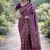 Purple soft silk banarasi jacuard work designer party wear saree with unstitched blouse piece