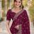Wine soft georgette embroidery work designer party wear saree with unstitched blouse piece