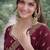 Wine soft georgette embroidery work designer party wear saree with unstitched blouse piece