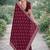 Wine soft georgette embroidery work designer party wear saree with unstitched blouse piece