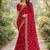 Pink soft georgette embroidery work designer party wear saree with unstitched blouse piece