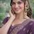 Lavender soft georgette embroidery work designer party wear saree with unstitched blouse piece