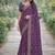 Lavender soft georgette embroidery work designer party wear saree with unstitched blouse piece