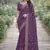 Lavender soft georgette embroidery work designer party wear saree with unstitched blouse piece