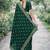 Green soft georgette embroidery work designer party wear saree with unstitched blouse piece