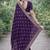 Purple soft georgette embroidery work designer party wear saree with unstitched blouse piece