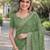Pista soft georgette embroidery work designer party wear saree with unstitched blouse piece