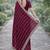 Wine soft georgette embroidery work designer party wear saree with unstitched blouse piece