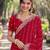 Pink soft georgette embroidery work designer party wear saree with unstitched blouse piece