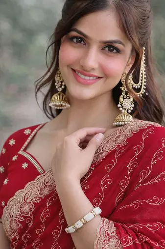 Pink georgette embroidery saree with unstitched blouse piece