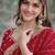 Pink soft georgette embroidery work designer party wear saree with unstitched blouse piece