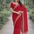 Pink soft georgette embroidery work designer party wear saree with unstitched blouse piece