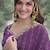 Lavender soft georgette embroidery work designer party wear saree with unstitched blouse piece
