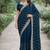Morpich soft georgette embroidery work designer party wear saree with unstitched blouse piece