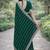 Green soft georgette embroidery work designer party wear saree with unstitched blouse piece