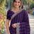 Purple soft georgette embroidery work designer party wear saree with unstitched blouse piece