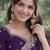Purple soft georgette embroidery work designer party wear saree with unstitched blouse piece