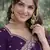 Purple soft georgette embroidery work designer party wear saree with unstitched blouse piece
