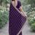 Purple soft georgette embroidery work designer party wear saree with unstitched blouse piece