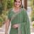 Pista soft georgette embroidery work designer party wear saree with unstitched blouse piece