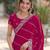 Pink soft georgette embroidery work designer party wear saree with unstitched blouse piece