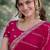 Pink soft georgette embroidery work designer party wear saree with unstitched blouse piece