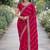 Pink soft georgette embroidery work designer party wear saree with unstitched blouse piece