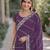 Lavender soft georgette embroidery work designer party wear saree with unstitched blouse piece