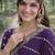 Lavender soft georgette embroidery work designer party wear saree with unstitched blouse piece