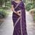 Lavender soft georgette embroidery work designer party wear saree with unstitched blouse piece