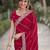 Rani pink soft georgette embroidery work designer party wear saree with unstitched blouse piece