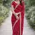 Rani pink georgette embroidery saree with unstitched blouse piece
