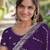 Purple soft georgette embroidery work designer party wear saree with unstitched blouse piece