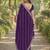 Purple soft georgette embroidery work designer party wear saree with unstitched blouse piece