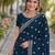 Morpich soft georgette embroidery work designer party wear saree with unstitched blouse piece