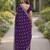 Purple soft georgette embroidery work designer party wear saree with unstitched blouse piece