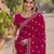 Pink soft georgette embroidery work designer party wear saree with unstitched blouse piece